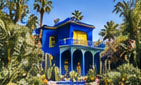 The blue villa in the garden